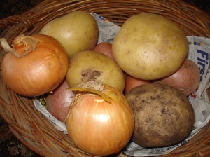 Picture of onions and potatoes